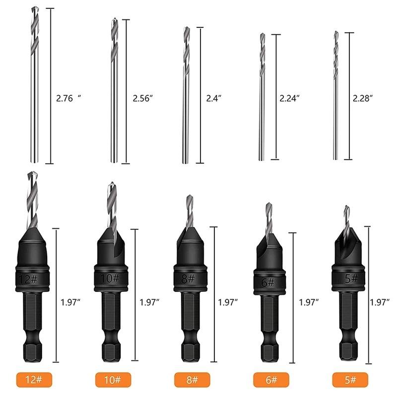 New Hole Opener Set with Hexagonal Screws Hardware Tools Woodworking Specific Countersunk Drill Bits That Can Be Freely Adjusted