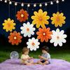 9Pcs/Set Hanging Ornaments Artificial Paper Flowers Decorative  Birthday Decor Supplies