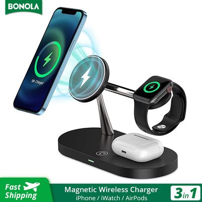3 v 1 Magnetická bezdrôtová nabíjačka pre iPhone 14 Pro Max/13/12 Nabíjačky pre Apple Watch 7/8 Airpods Pro 2 3 Držiak nabíjačky