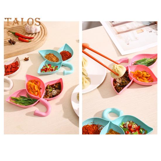 2 stuks dompelschotel 3 compartimenten bladvorm food grade saladedressing anijs chilipoeder kruidensaus vuilnisbak plaathouder keukenbenodigdheden