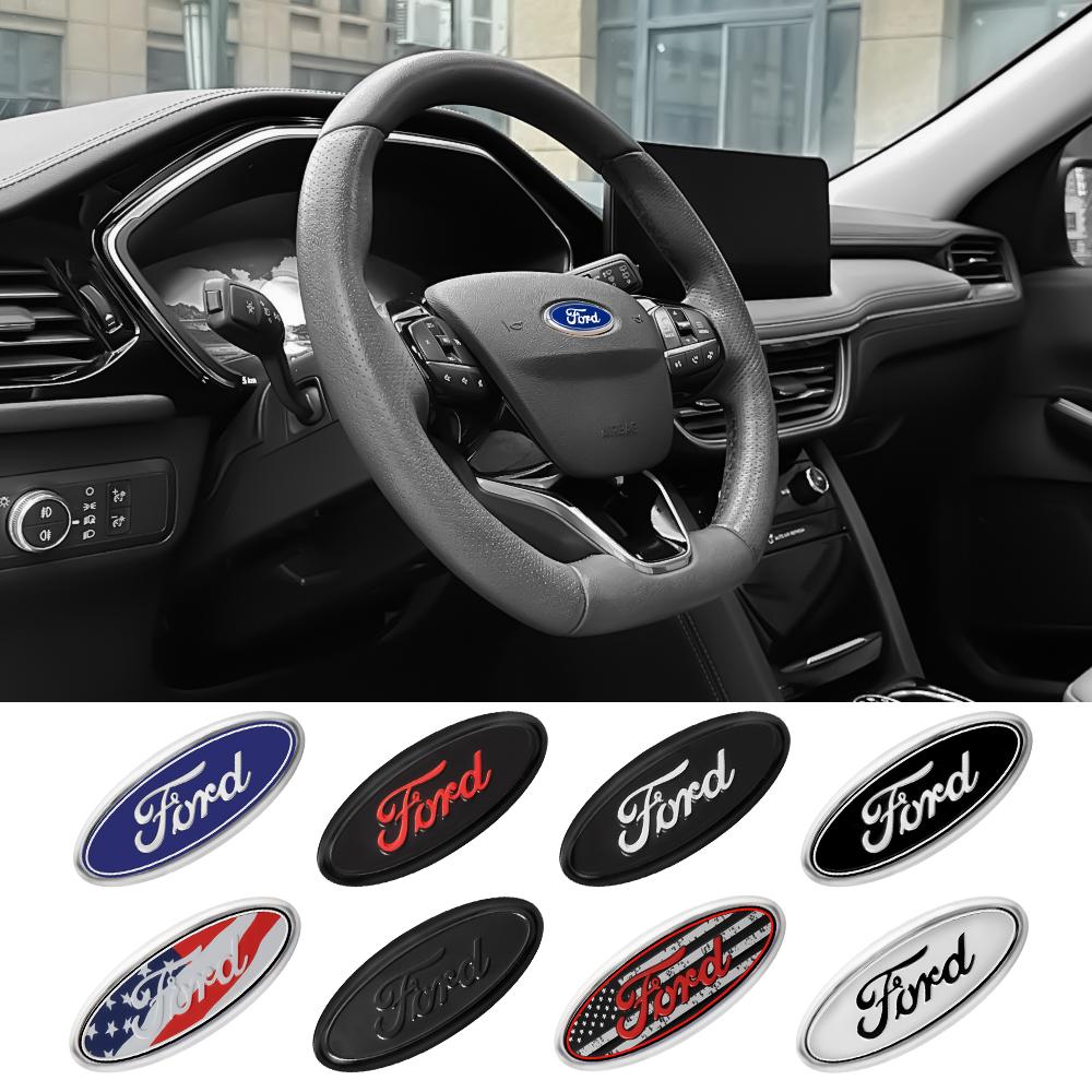 Car Interior Steering Wheel LOGO Decor Ring Trim Cover Stickesr For Ford Fiesta Mondeo Fusion Explorer Escape Shelby Edge RS MK6