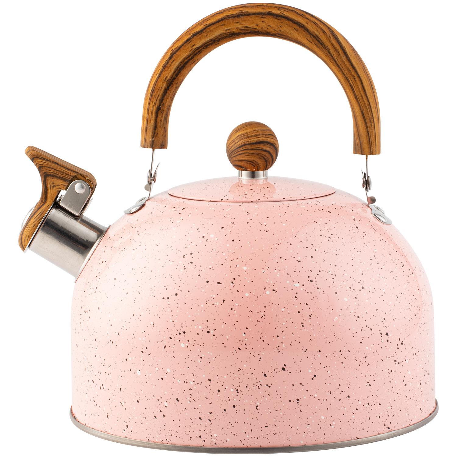

Kettle sprinkle pink 3L flat-bottomed ringing pot rust steel whistle pot 3l sprinkle some pink