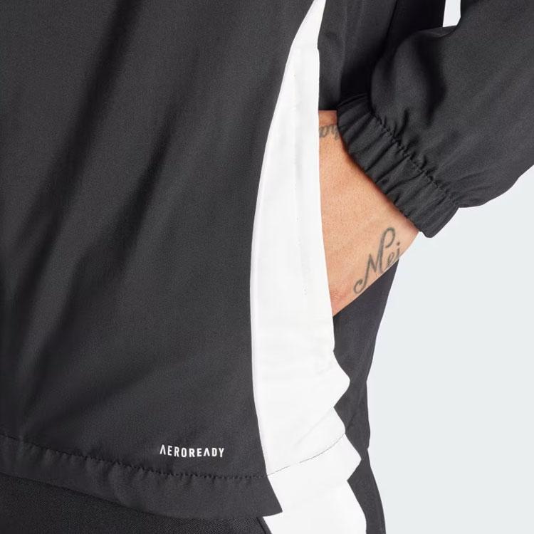 Adidas Tiro 24 Windbreaker with Three-Stripe Design Long Sleeve Hooded Jacket Men Outerwear Black IM8806