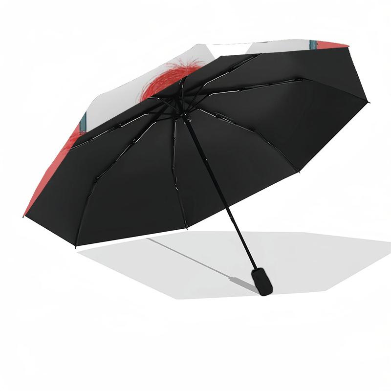 Pippi Longstocking Themed Travel Umbrella-8 Ribs Automatic Opening and Closing, Portable Folding Design, Compact and Stylish Umbrella Suitab