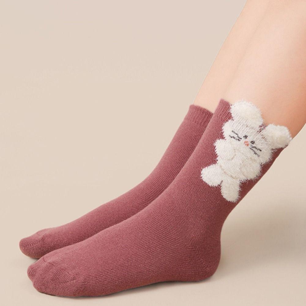 

5 pairs Flower Cartoon Children Socks Korean Style Home Sleep Socks Sweet Thicken Baby Socks Boys