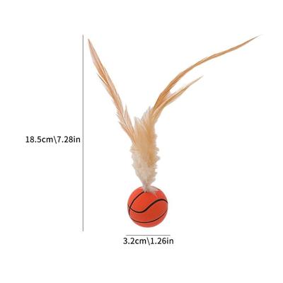 1/3 pièces Jouet de balle rebondissante pour chat Jouet d'intérieur à roulettes pour chat et plumes Jouet interactif Balle Jeu pour chien Animal de compagnie Q6T4