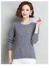 Hengyuanxiang Women's Pure Wool Round Neck Sweater - Solid Color Casual Knitwear for Spring, Autumn, and Winter
