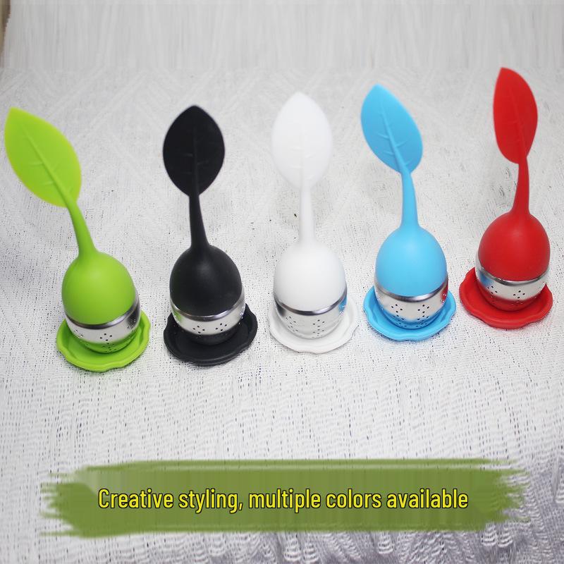Infusore per tè a forma di foglia in acciaio inossidabile 304 con silicone - Carino, Creativo, per uso alimentare