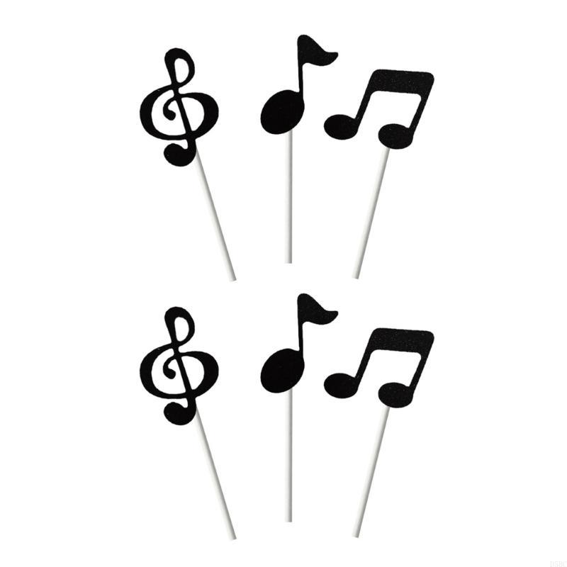 Music Cake Toppers 8th Note Recyclable Party Decoration Item for Cupcake