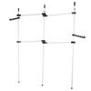Heavy Duty Movable Garment Rail DIY Coat Hanger Clothes Wardrobe 3 Poles 4 Bars