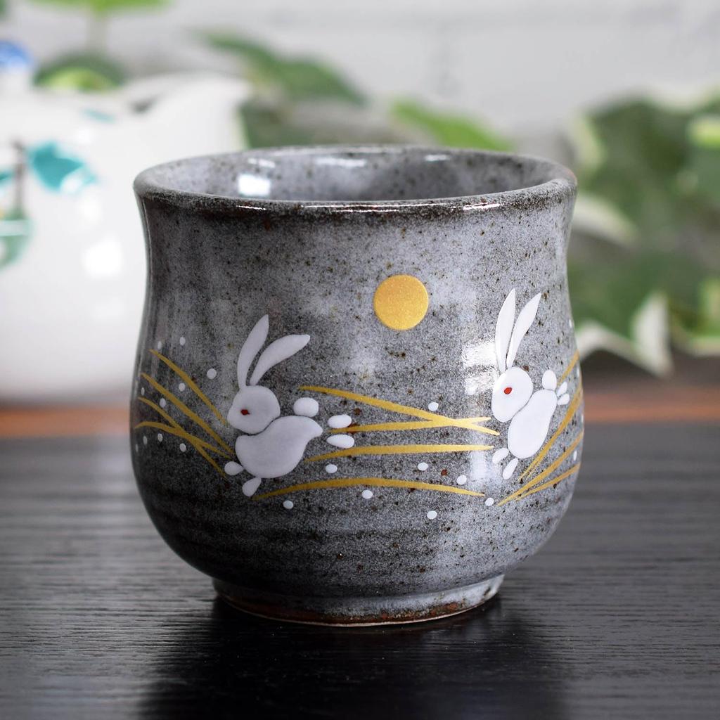 Waza no Kura Stylish Coffee Mug, Kutani Ware Mug with a Winged Rabbit Design, Ceramic, Luxury Brand, Made in Japan, Perfect as a Birthday Gift, 60th B