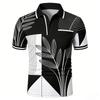 Beach Men's Summer Polo Shirts Fashionable 3D Digital Printing Comfortable Short Sleeve Soft Cotton Blend Casual Work