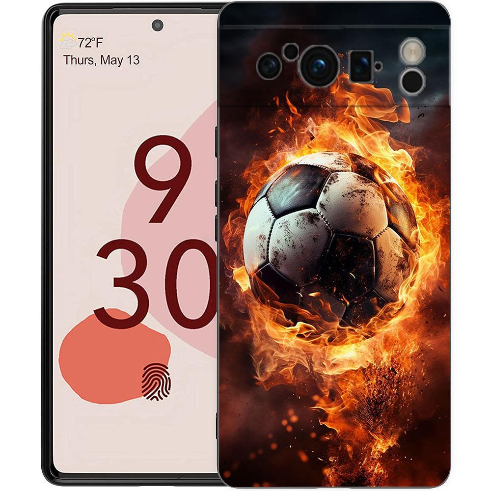 

Football Passion Soccer Ball Phone Case For Google Pixel 8 7 6 Pro 8A 6A 7A 5G Soft Silicone Shockproof TPU Black Cover Fundas Pixel 7A