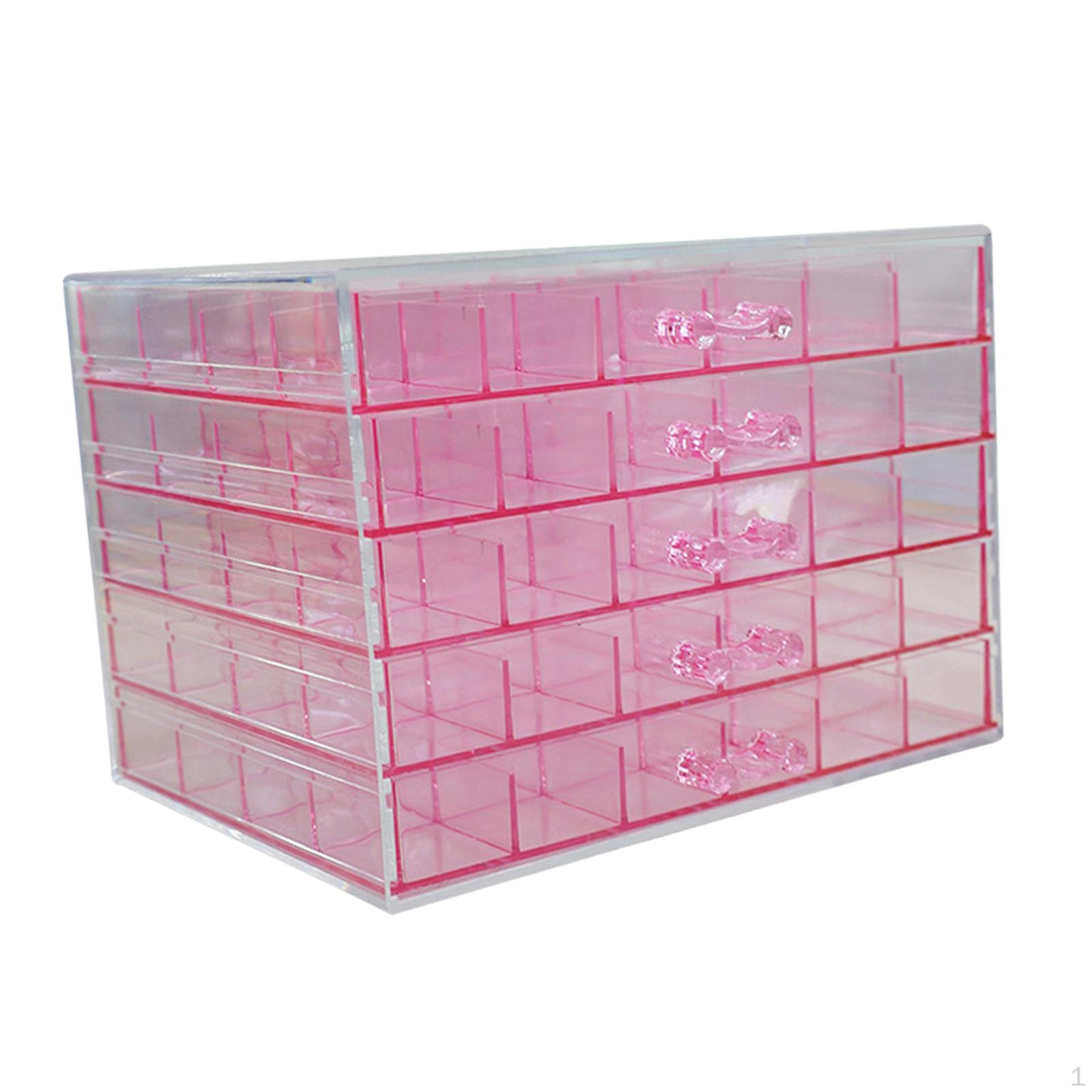 Витрина, акриловая шкатулка для хранения ювелирных изделий, подставка, прозрачная настольная, 120 розовый