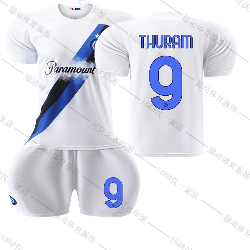 2324 Inter away white No. 10 Lautaro football jersey set 9 Thuram 22 Mkhitaryan jersey #16