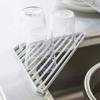 Triangle Sink Drain Rack Carbon Steel Corner Drying Holder Sponge Rag Organizer Over The Sink Drainer for Kitchen Cafe Restaurant Bakery Home