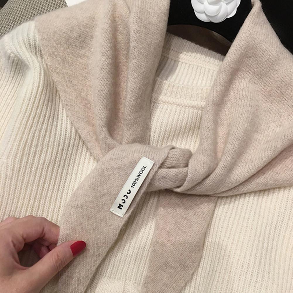 Wolle Dreieckstuch für Damen Britischer Strickpullover Schal Weich Warm Downtown Girl Schal Kleidung Dekorative Stola Accessoires