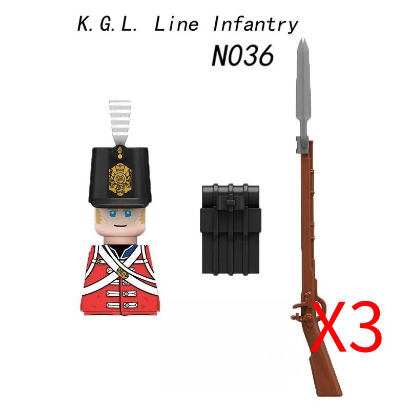 MOC Militar Medieval Guerra Napoleônica Blocos de Construção Exército Britânico Francês Infantaria Cavalaria Figura de Soldado Brinquedo de Peças