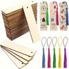 Cross-border Wooden Bookmark with Tassel - DIY Graffiti Rectangular Blank Book Card Pendant