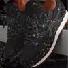 Eleganti Sneakers da Donna in Mesh Glitter Taglie Forti Vulcanizzate con Lacci Scarpe Casual con Plateau per Attività all'Aperto e Sportive