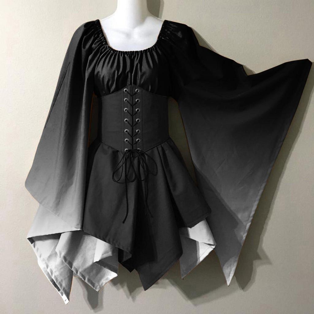 2024Wish Abito da Festa Rinascimentale Medievale da Donna a Maniche Lunghe Costume