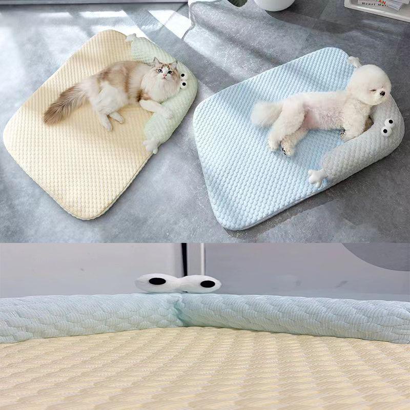 Dog and Cat Spring and Summer Bingdoudou 3D Cool Mat Dog House and Cat Nest Small and Medium-sized Large Teddy Pet Breathable Mattress