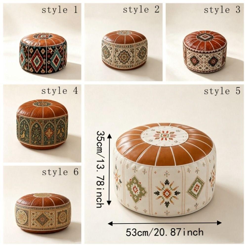 PU Leather Sofa Stool Cover Fillable Storage Ottoman Foot Rest Footstool Cover Living Room