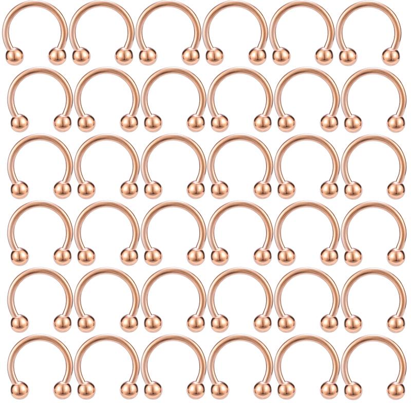 36PC Stainless Steel Horseshoe Septum Piercing Lot Horseshoe Nose Piercing Ring Bulk Fake Nose Ring Horseshoe Earring Cartilage