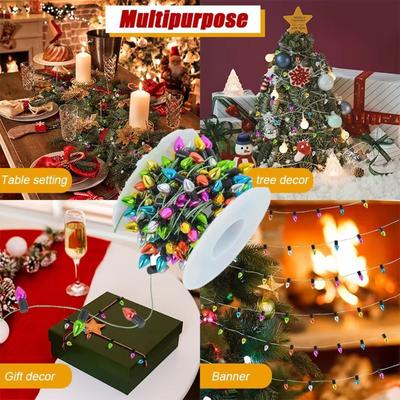 Light String Christmas Decorations 5/10M Xmas Tree Ornaments Colorful Bulbs String Party Supplies