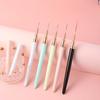 5Pcs Pink Nail Art Brushes Superfine Brush French Manicure Stripe Nail Art Painting Brush Set, UV Gel Nail Liner Brushes Kit And Drawing Liner Brush
