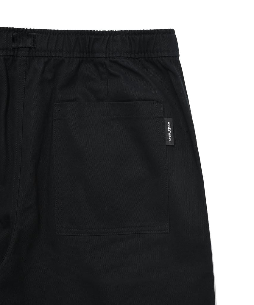 WACKY WILLY Webbing Belt Cotton Pants Black