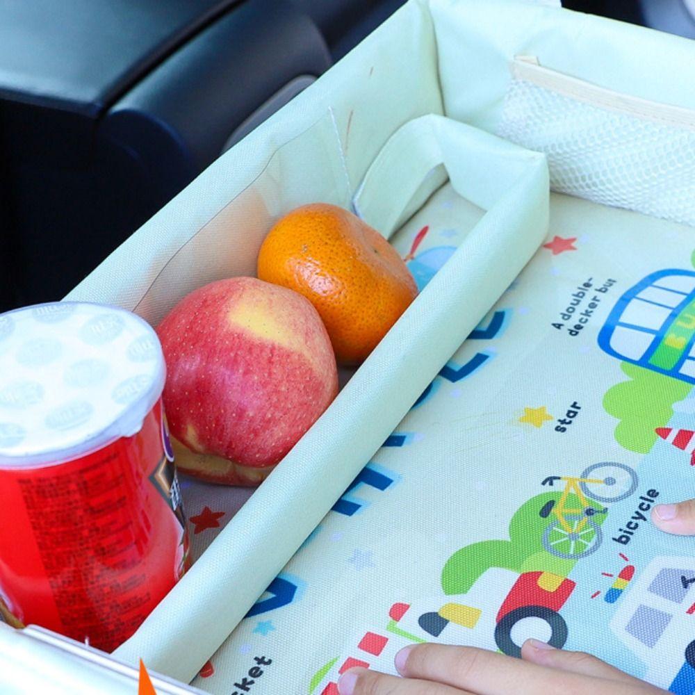 Universal Snack Tray Baby Car Seat Tray PVC Ox Cloth Kids Toy Holder Desk Dining Tray Car Tray Table Car Storage Organizer
