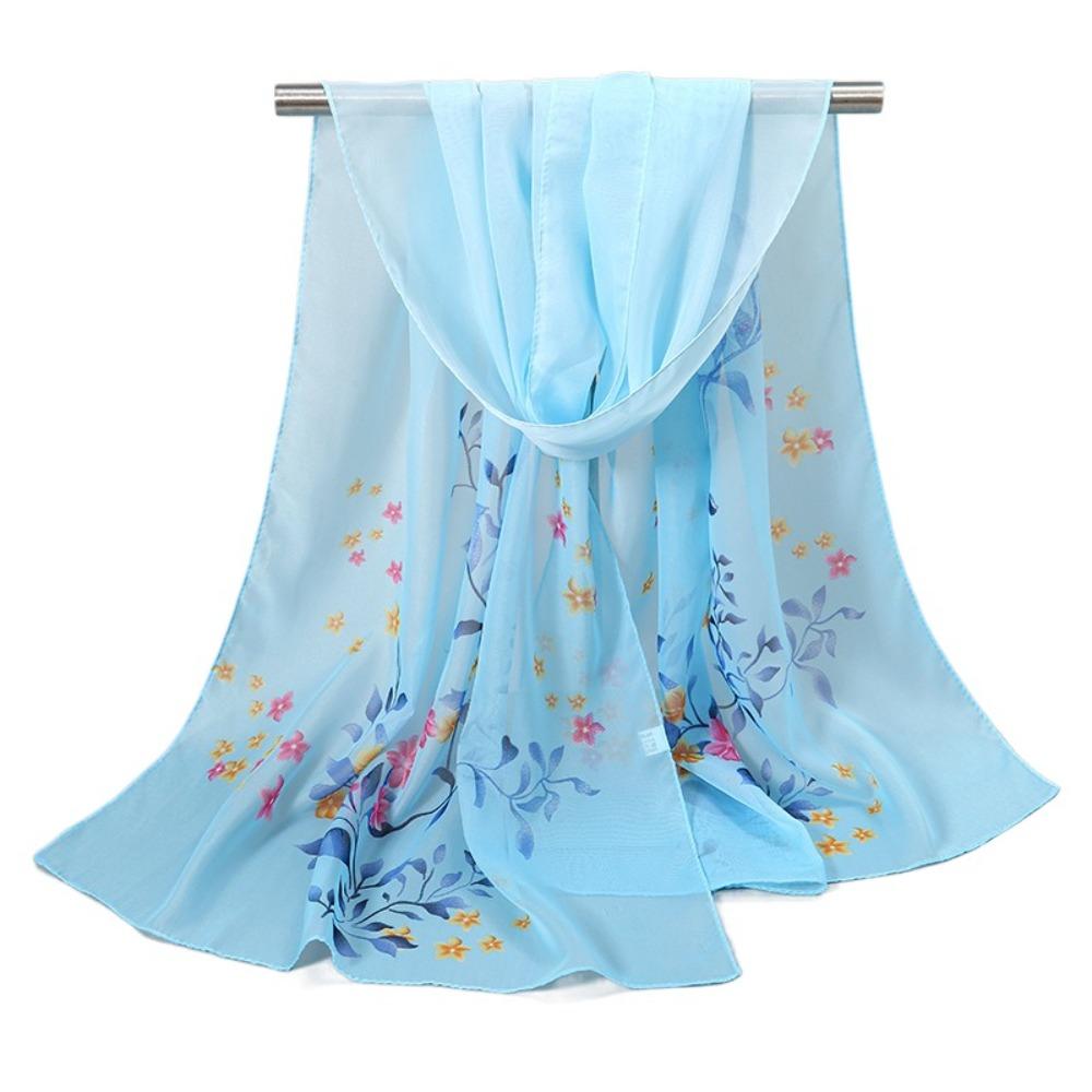 Floral Printing Sunscreen Shawl Soft Female Wrap Shawls New Chiffon Scarf