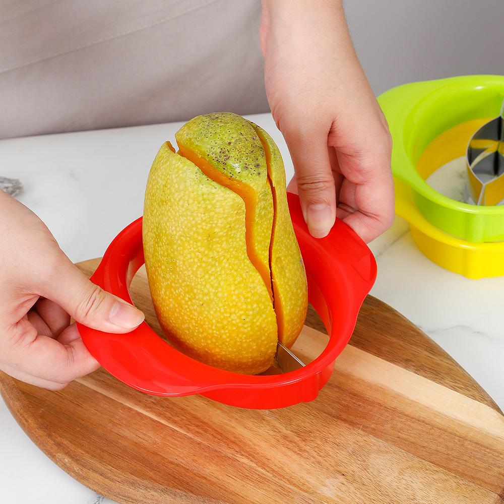 Stainless Steel Mango Peach Divider Cutting Mango Gadget Meat Artifact Kitchen Fruit Peeling and Cutting Divider