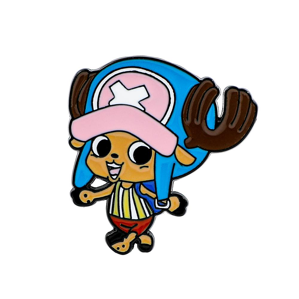 

One Piece Anime Metal Pin - Luffy Chopper Alloy Drip Enamel Brooch Japanese Manga Fashion Accessory for Fans And Collectors