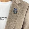 Vintage Wolf Head Brooch Totem Diamond Brooch Suit Accessories Animal Brooch Pin