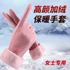 Gloves winter fleece thickened warm cute suede cycling cold cycling windproof touch screen winter