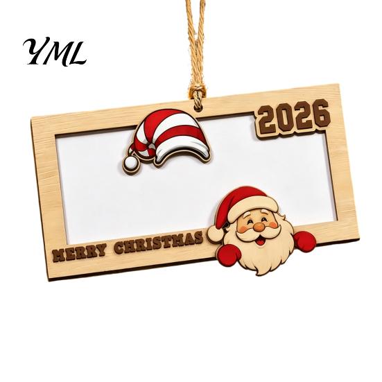 Christmas Party Favor Pendant Wooden Money Holders for Cash, Holiday Cash Gift Card Ornament Holder Hanging Ornaments Xmas Tree, Home Supplies