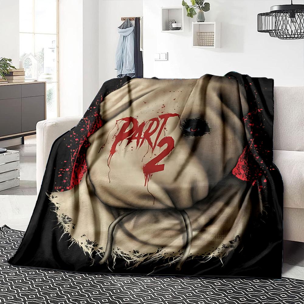 1Pc Horror Puppet Scene Blanket For Couch Bed Plush Cozy Fuzzy Blanket Super Soft Warm Blankets For Fall And Winter 0918141