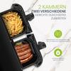 Air Fryer 10L XXL with Dual Chamber Dual Zone for Families, Fryer with LED Touchscreen, Adjustable Time and Temperature, 8 Cooking Functions