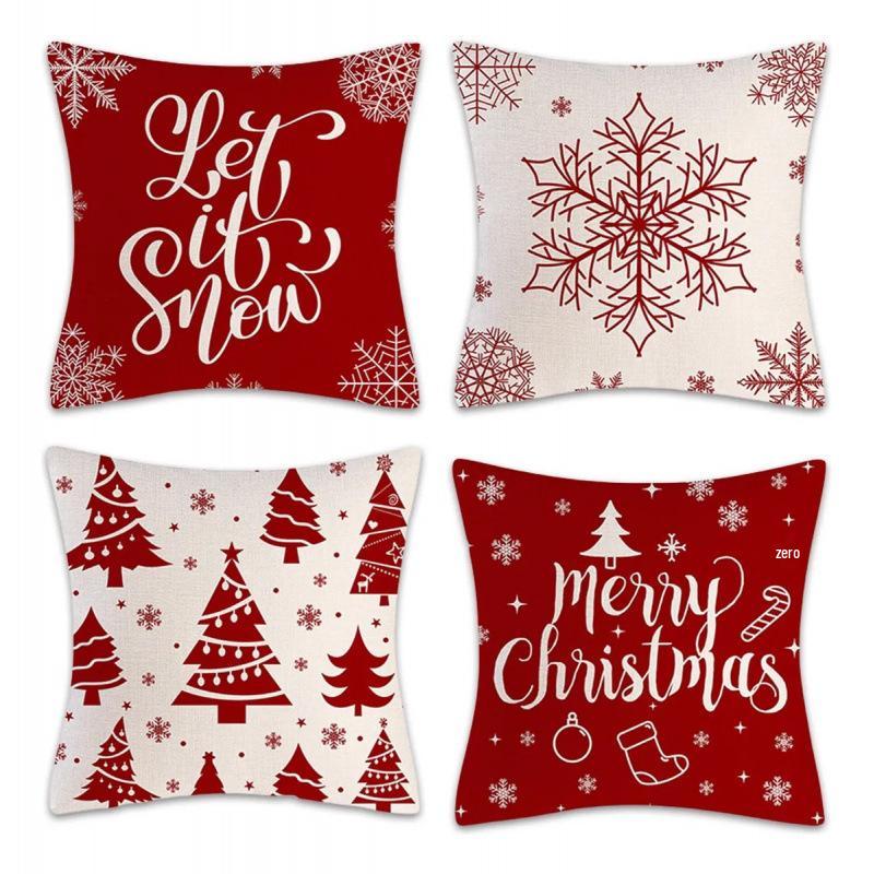 Christmas Linen Pillowcase: Home Sofa Decor & Car Lumbar Support Cushion Cover