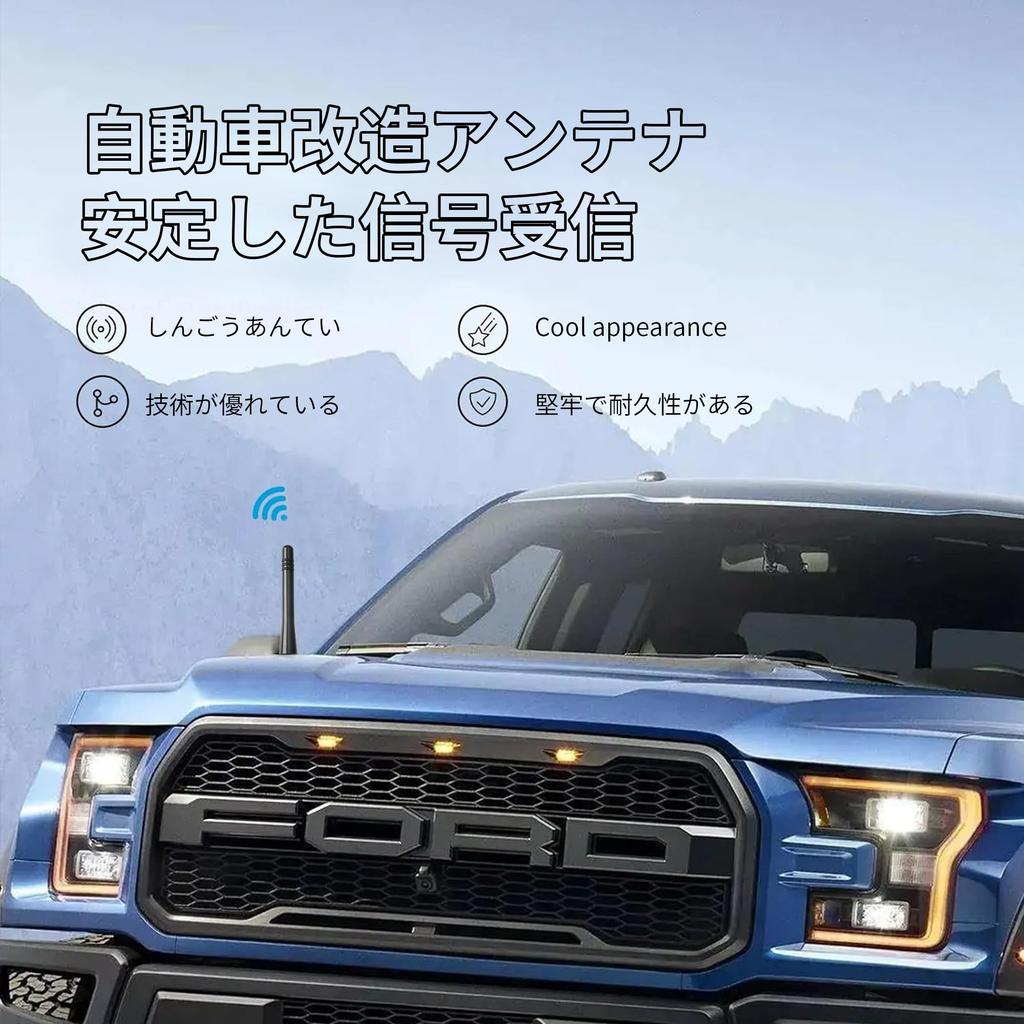 REYLNXR Short Antenna, Car Antenna, Radio Antenna, Signal Enhancement, Car Antenna, General Purpose (Design C)