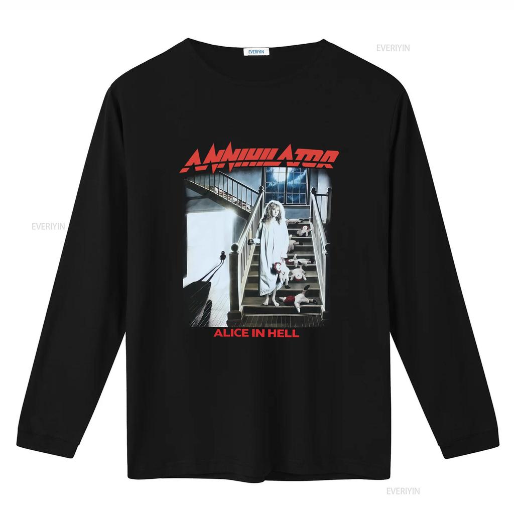 Annihilator Band Alice In Hell T Shirt Black  All Sizes Rock Fans Must Have TA4483 Vintage Washed Graphic Casual Stylish