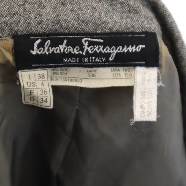 Salvatore Ferragamo Made In Italy Wool Blend Skirt Suit Setup I38 Gray Women Used