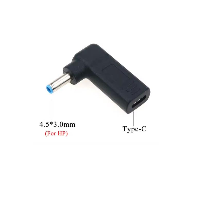 TypeC Female To Dc Laptop Power Adapter Connector Elbow Plug Compatible With For Lenovo Asus Hp Dell Acer - Charging Accessories