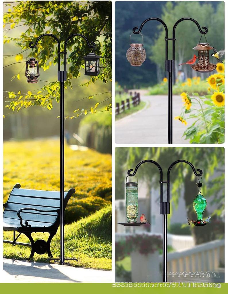 Rust-Proof Iron Shepherd Hook Double Garden Bracket
