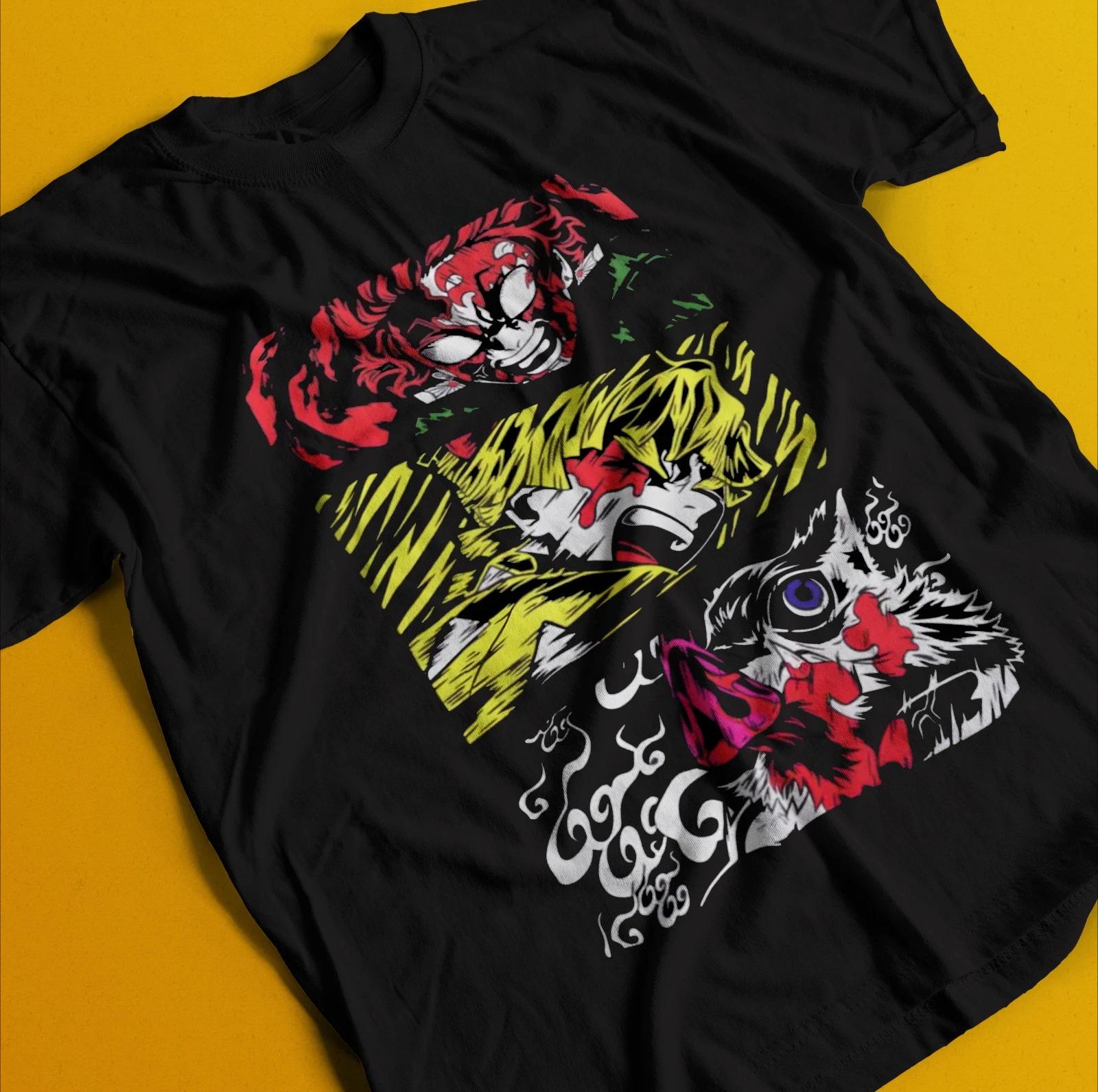 

Demon Slayer Shirt Nezuko Tshirt Tanjiro TShirt Muzan Doma Tee Inosuke Zenitsu Summer Unisexs and Womens Breathable Tshirt Top S