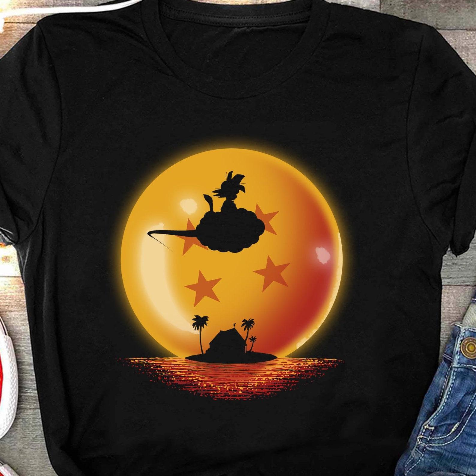 DBZ Anime Shirt, Son Goku Kame House Manga Shirt, Master Roshi Dragonball Gift, Vegeta, Krillin, Japanese Goku Tee L