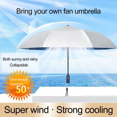 Fan Umbrella with UV Protection Rechargeable Fan Sun Umbrella for Fishing Golfing