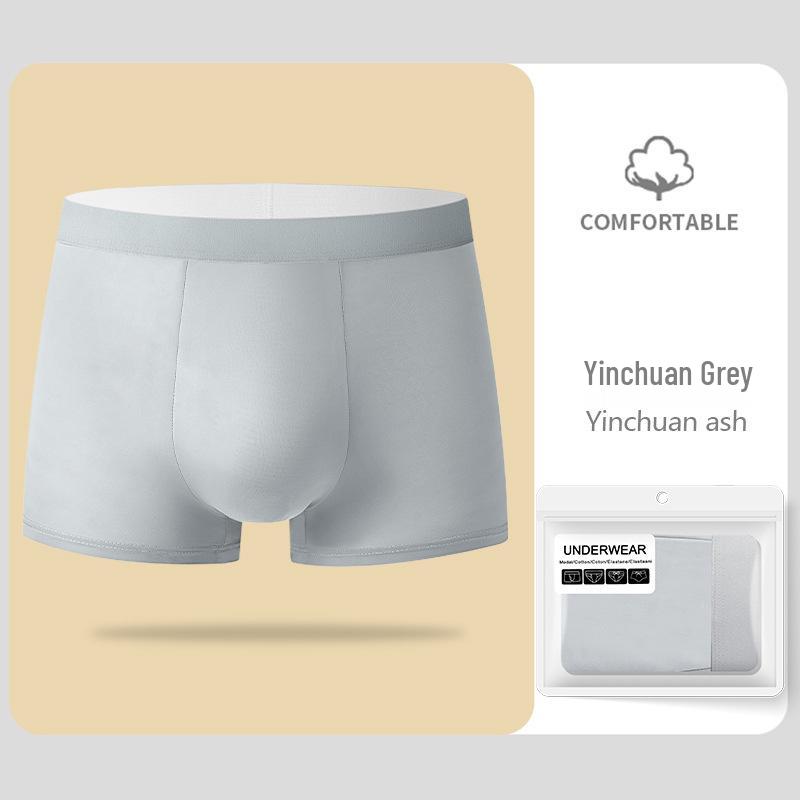 Men's Ice Silk Antibacterial Boxer Briefs - Comfortable, Breathable Underwear for Summer